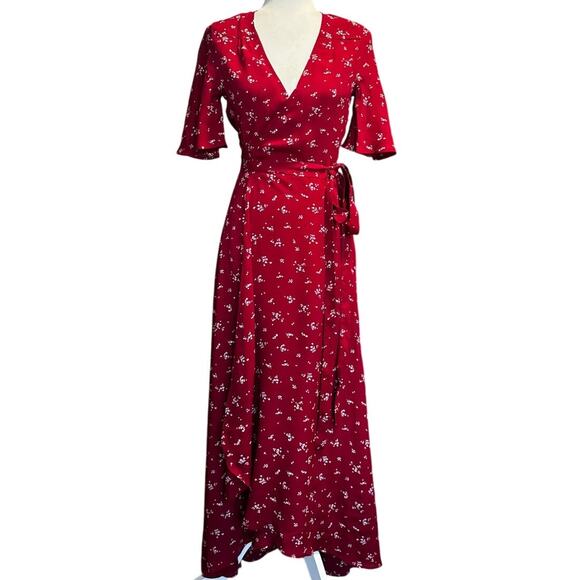 Christy Dawn Bluebell Wrap Dress – Crimson Bloom New With Tags (Size S) - Picture 2 of 8